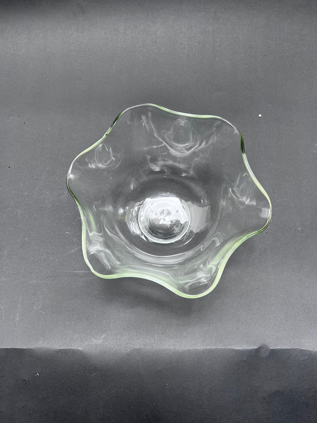 Ruffle Edge Clear Glass Bowls