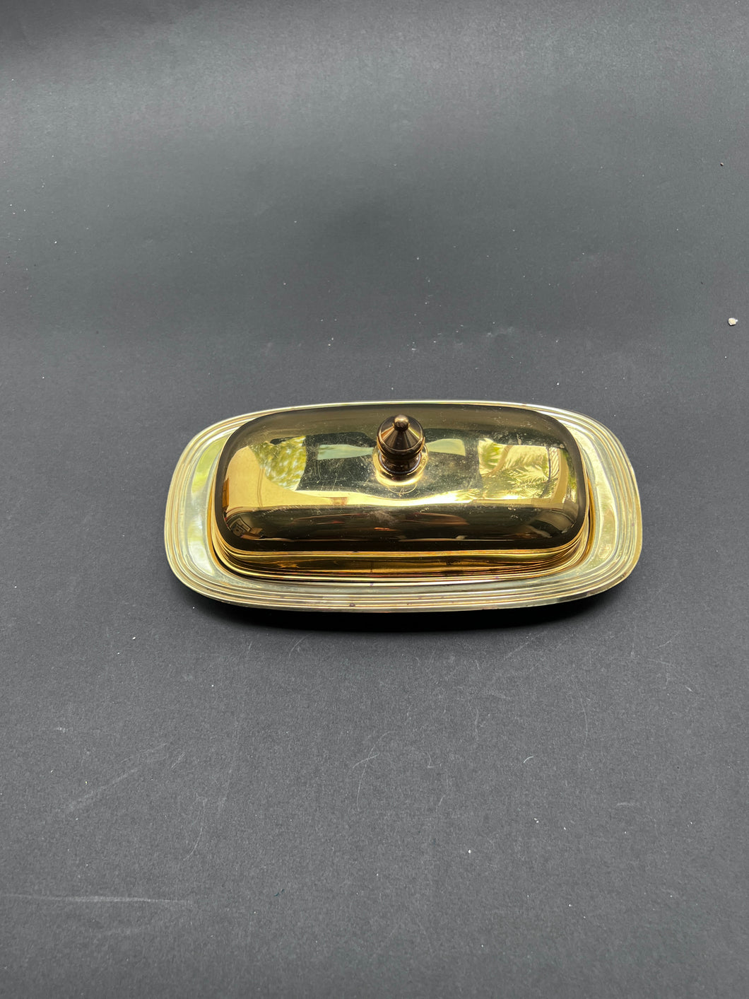 Vintage Gold Butter Dish
