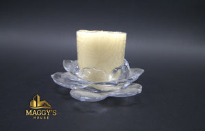 Glass Lotus Candle Holder