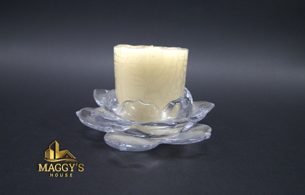 Glass Lotus Candle Holder