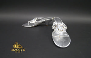 Qupid Silver Wedge Sandal