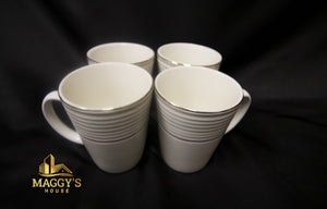 Silver Rim Coffee Cup Set