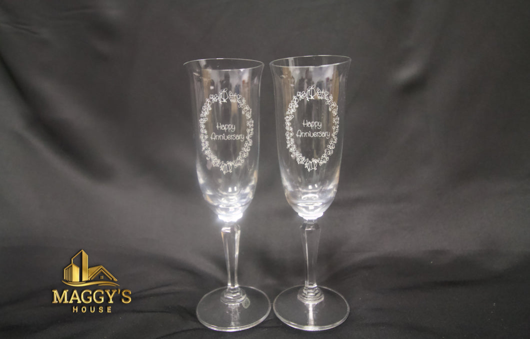 Happy Anniversary Champagne Flutes