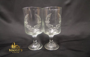 Clear Glass Footed Goblets