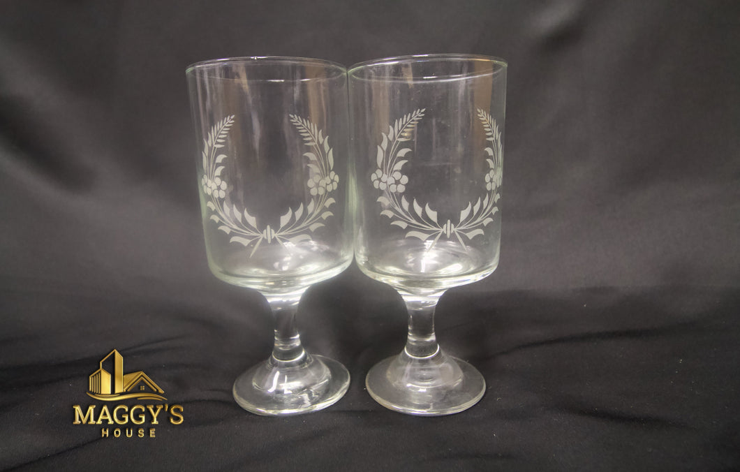 Clear Glass Footed Goblets