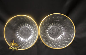 14k Gold Trim Crystal Bowls