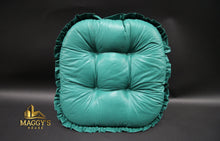 Load image into Gallery viewer, Green Chair Cushions with Ruffles
