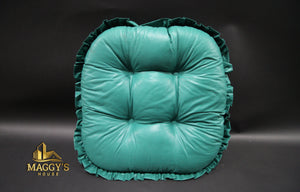 Green Chair Cushions with Ruffles