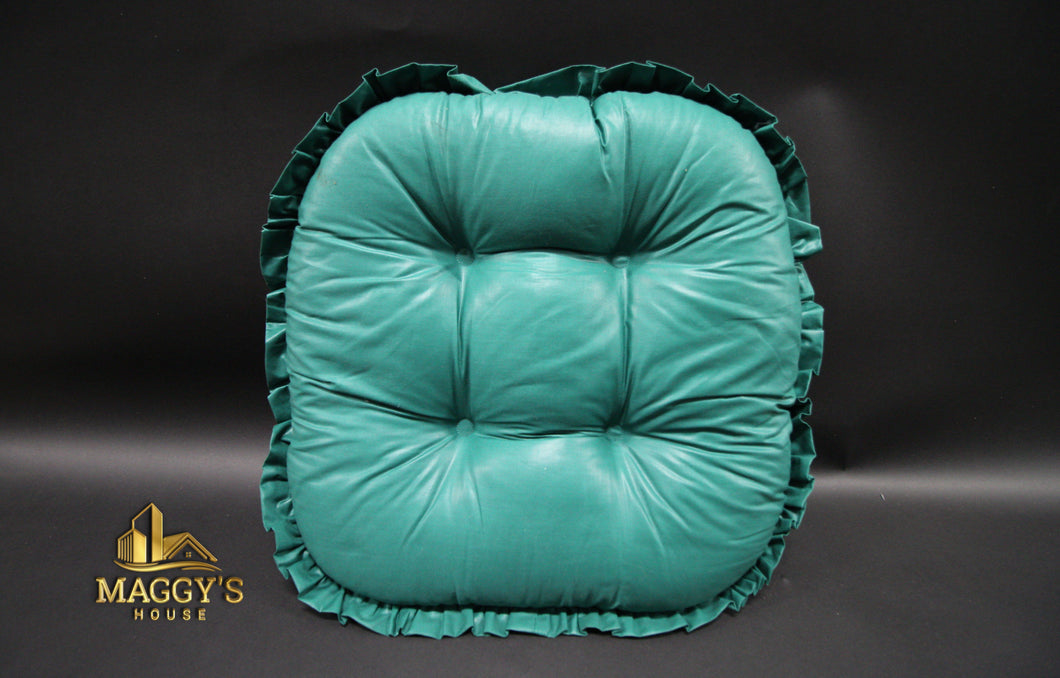 Green Chair Cushions with Ruffles