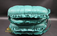 Load image into Gallery viewer, Green Chair Cushions with Ruffles
