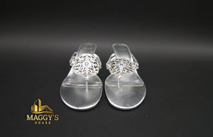 Qupid Silver Wedge Sandal